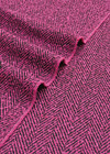 Твид пальтовый Herringbone фуксия черный фото 3