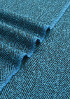 Твид пальтовый Herringbone голубой черный фото 2