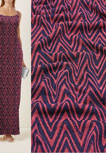 Трикотаж вискоза вязаный с люрексом зигзаг стиль missoni