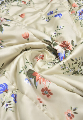 Стежка курточная двухсторонняя бежевая цветы