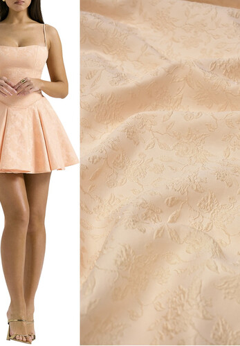 Кликните для увеличения изображения Жаккард с цветочным узором в персиковом оттенке Италия