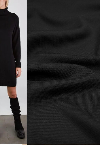 Трикотаж шерсть Черный плотный Италия