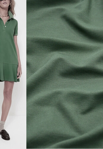 Трикотаж хлопковый пике бледно-зеленый