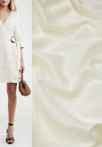 Кликните для увеличения изображения Лен натуральный плательный, цвет молочный