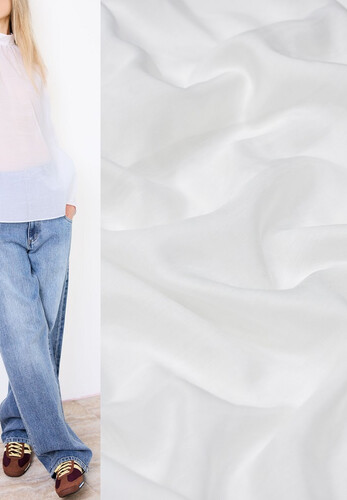 Батист белый с шелком Италия