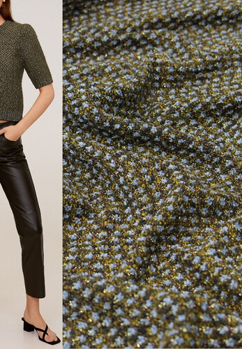 Трикотаж букле с люрексом твидовый