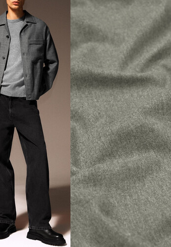 Фланель костюмно-плательная шерстяная серая