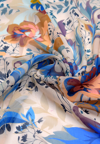 Шелк-шифон Gucci платочный цветочный