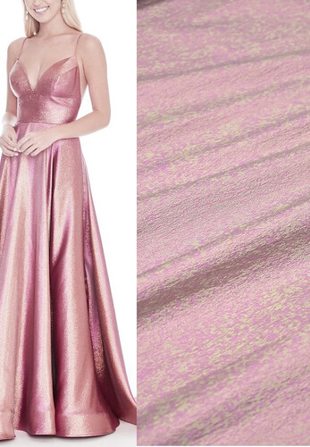 Тафта розовая с люрексом