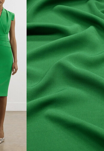 Костюмно-плательный креп стрейч зеленый