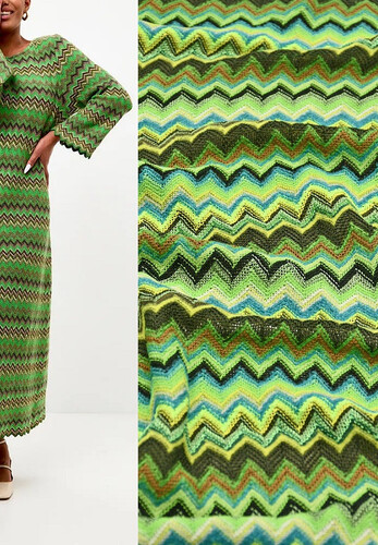 Кликните для увеличения изображения Трикотаж зеленый Missoni елочка