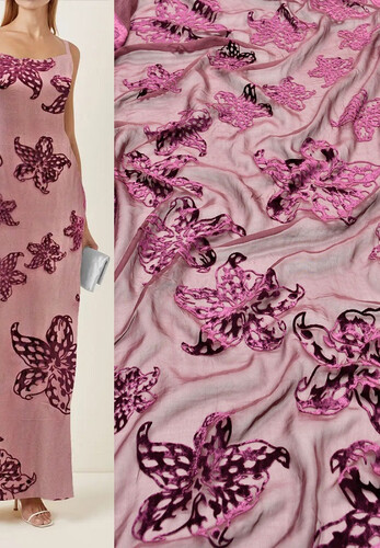 Кликните для увеличения изображения Ткань купон Elie Saab панбархат шелковый натуральный Италия