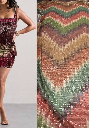 Сетка с пайетками зигзагMissoni красные