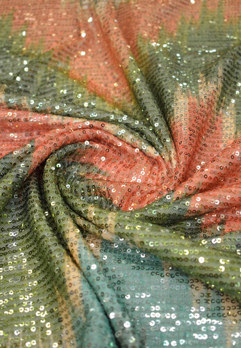 Сетка с пайетками зигзаг Missoni оливковые