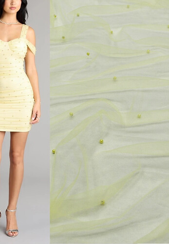 Сетка желтая с бусинами