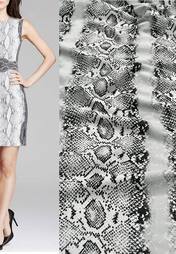 Жаккард черно-белый питон