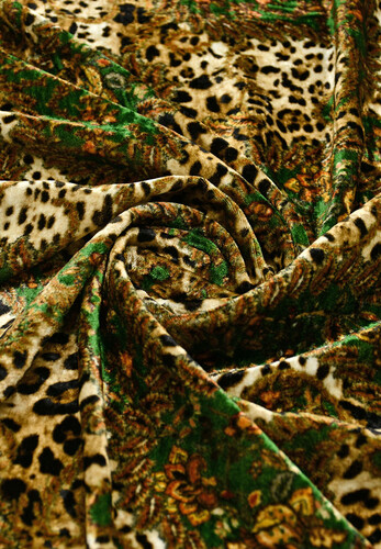 Ткань шелковый бархат с леопардовым принтом Gucci