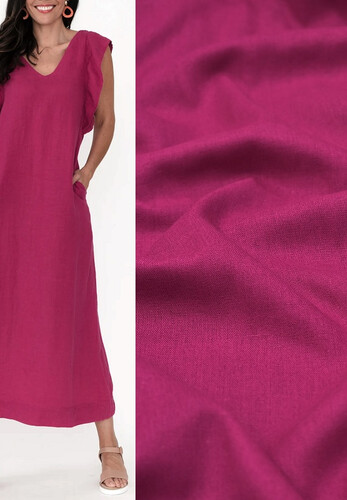 Кликните для увеличения изображения Итальянский лен костюмно-плательный фуксия цвета