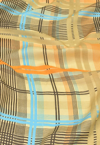 Итальянский оранжевый лен в клетку