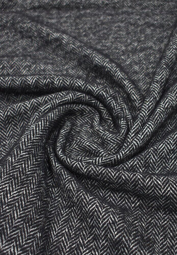 Костюмная шерсть в елочку черная Burberry