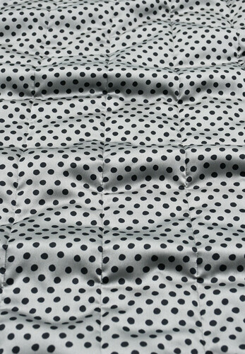 Стежка курточная двусторонняя серая в горох