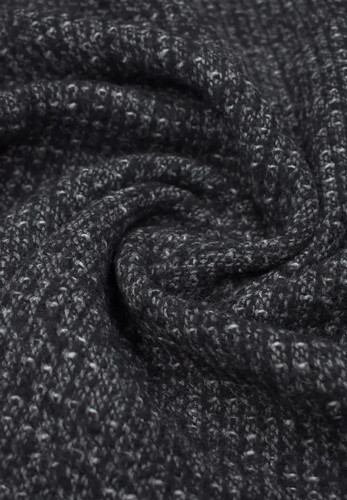 Итальянский костюмно-пальтовый твида букле шерсть черный