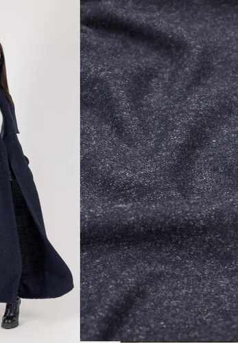 Лоден костюмно-пальтовый тёмно-синий
