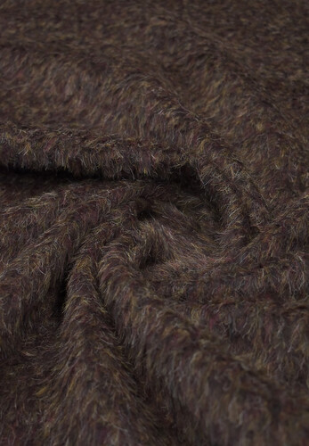 Пальтовая шерстяная ткань с мохером, коричневая Loro Piana