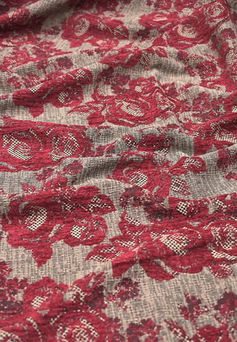 Жаккард шерсть красные розы