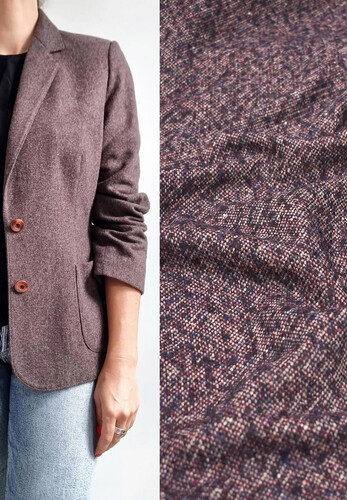 Кликните для увеличения изображения Твид шерстяной костюмно-пальтовый бордовый меланж