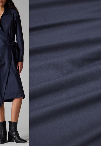 Шерстяная фланель костюмно-плательная синяя Paul Smith