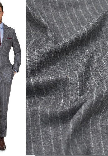 Фланель шерстяная костюмная Серая полоска