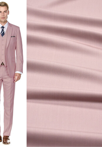 Костюмно плательная шерсть стрейч satin double face розовая