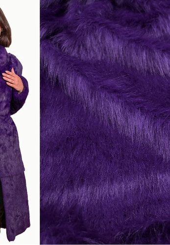 Искусственный мех фиолетовый длинноворсовый