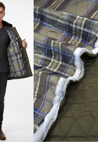 Двусторонняя стеганая плащевка цвета хаки BELSTAFF