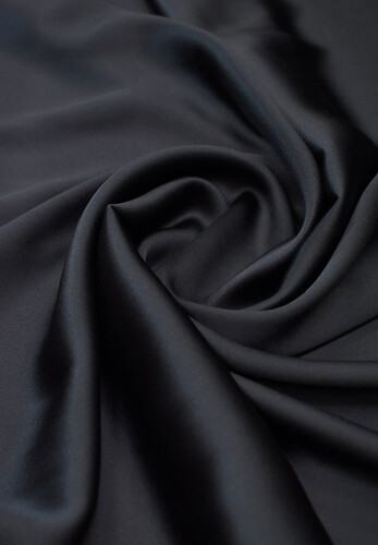 Шелк натуральный атлас стрейч плотный черный