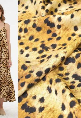 Шёлковый твил плательно-блузочный леопард