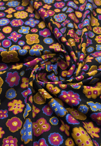 Бархат черный с рисунком хлопковый