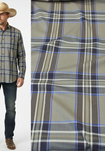 Хлопок плательно-блузочный крупная клетка ковбойка