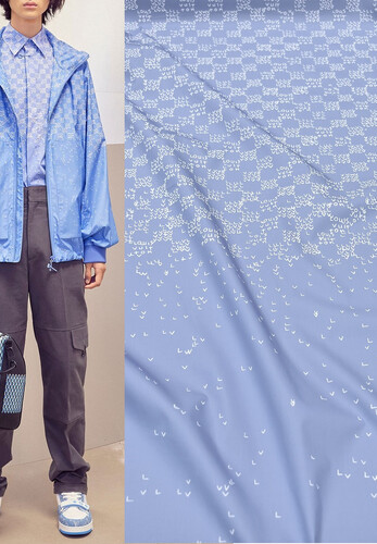 Рубашечный холопок голубой с рисунком