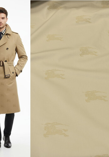 Хлопок с пропиткой бежевый с жаккардовым узором Burberry