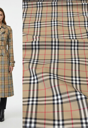 Кликните для увеличения изображения Хлопок с пропиткой бежевый в клетку BELSTAFF