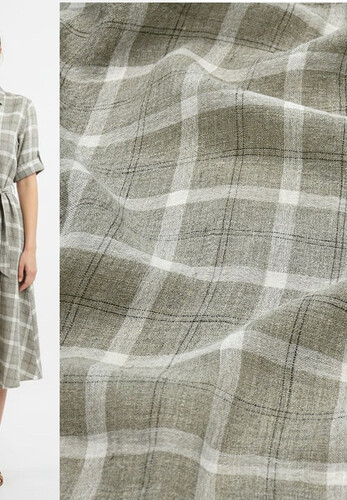 Кликните для увеличения изображения Лён рубашечно-плательный в клетку RALPH LAUREN