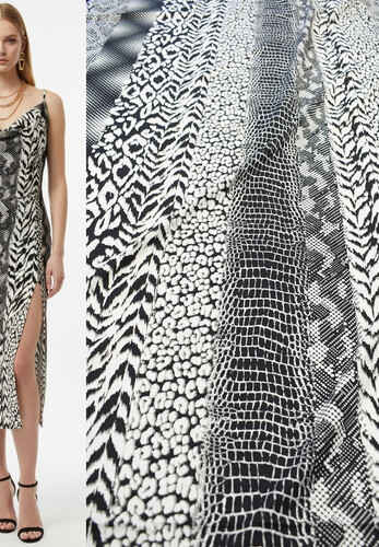 Трикотаж черно-белый CAVALLI