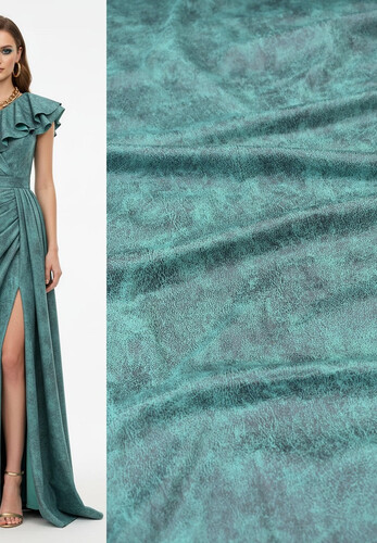 Кликните для увеличения изображения Трикотаж бирюзовый с накатом под кожу