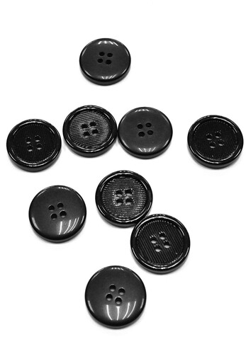 Пуговица круглая черная на прокол 22 мм