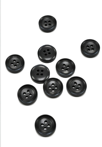 Пуговица круглая черная на прокол 22 мм