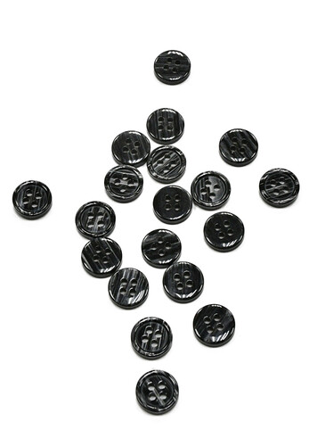 Пуговица рубашечно-плательная черно-серая 10 мм