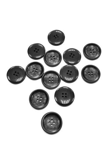 Пуговица пластик на прокол черная 25 мм