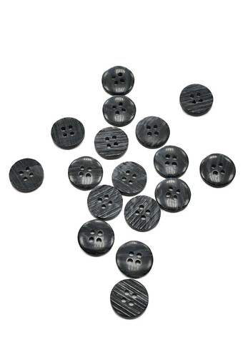 Пуговица пластик на прокол серая 15 мм